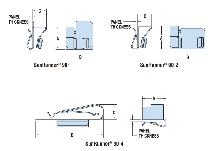 Heyco HEYClip™ SunRunner ® 90° Cable Clips